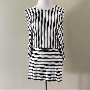 Trina Turk stripe cross back sleeveless mini Dress